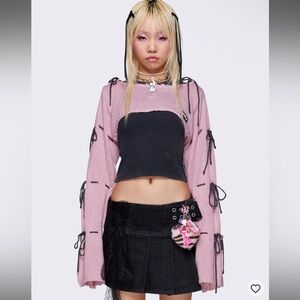 Minga London Aurora Bows Pink Knitted Shrug size Small